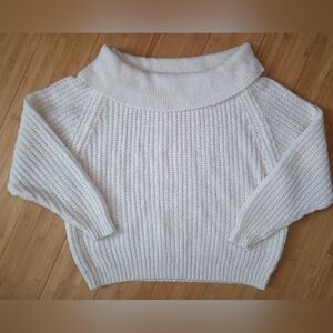 Vintage Cozy Cream Cowl Neck Sweater